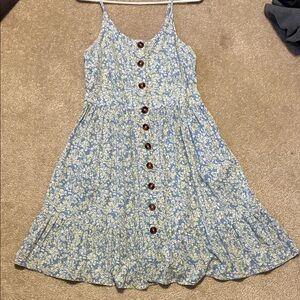 Floral Blue Midi Dress